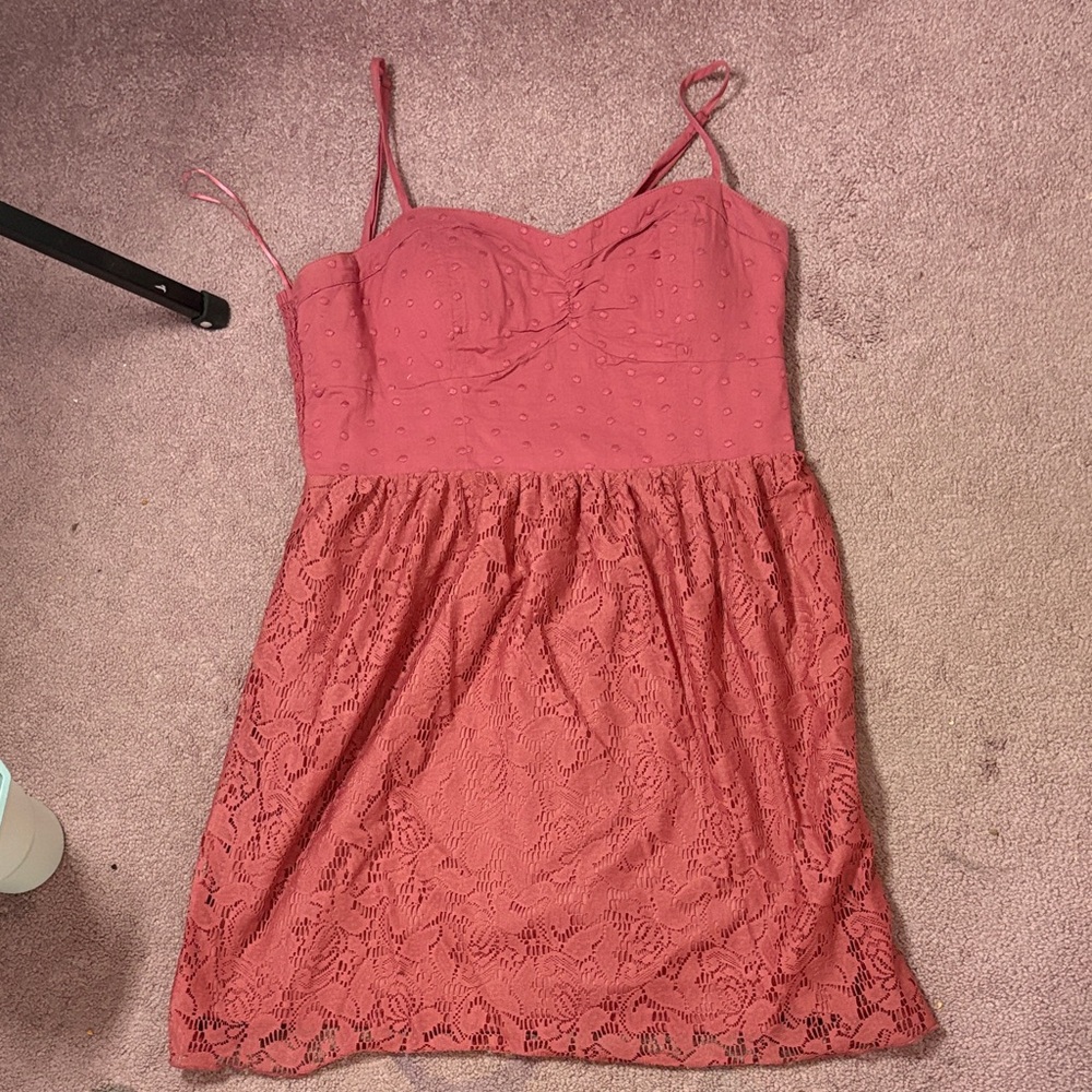 American Eagle Outfitters Coral Lace Dress